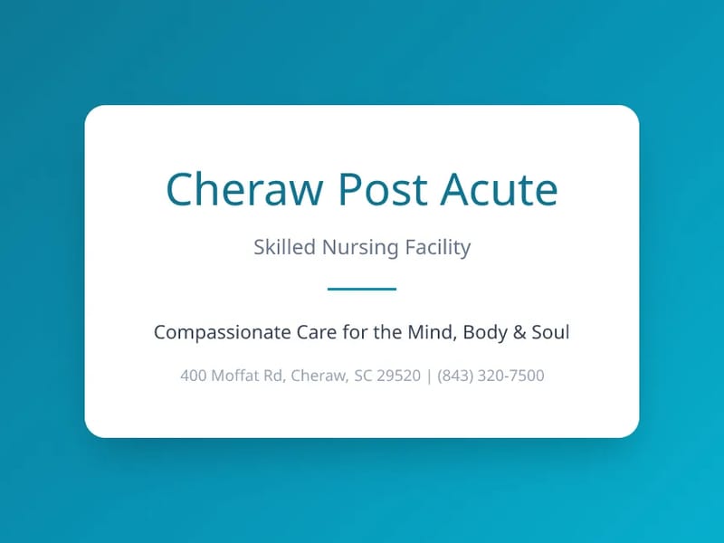 Cheraw Healthcare - Nursing Home in Cheraw, SC photo 1