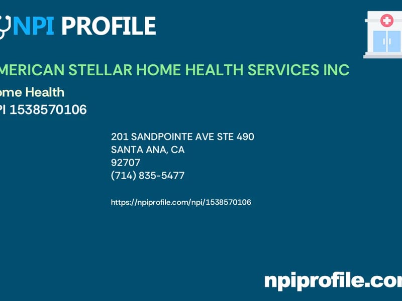 American Stellar Home Health Services, Inc - Home Health Nursing in Santa Ana, CA photo 1