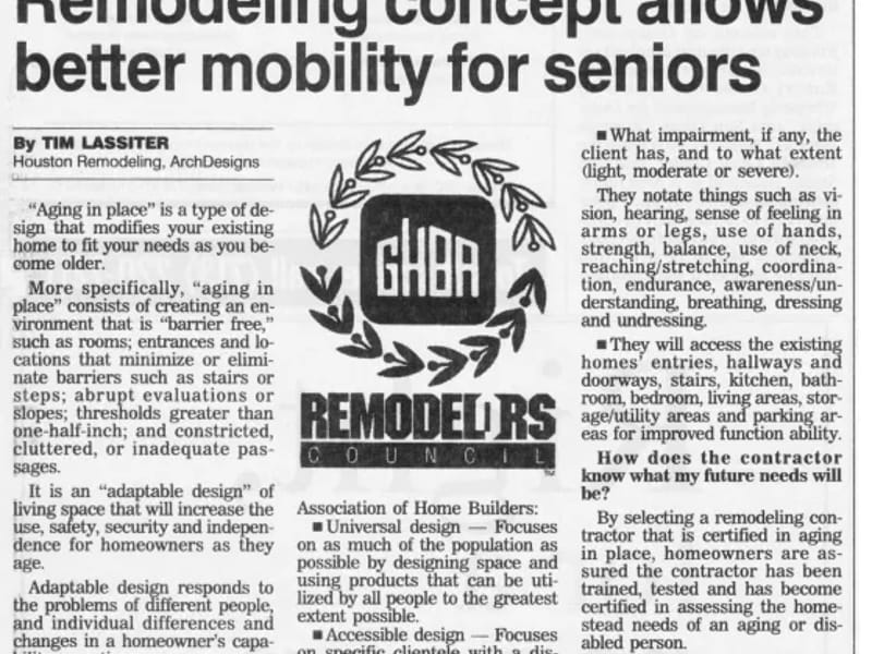 Aging In Place Remodeling - Home Safety Modifications in Houston, TX photo 1