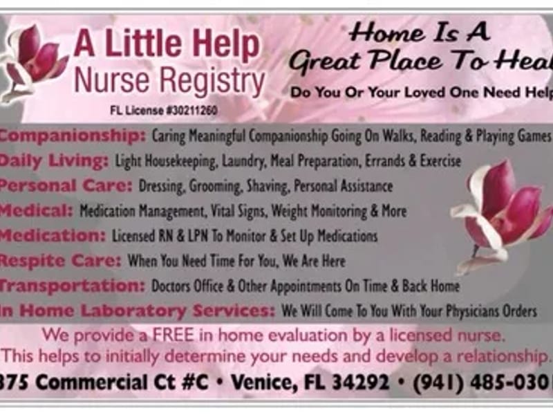 A Little Help Nurse Registry, LLC - Home Health Nursing in Venice, FL photo 1